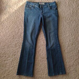 Vintage Y2K LEI Ashley Blue Medium Wash Lowrise Bootcut Jeans Size 11 Short